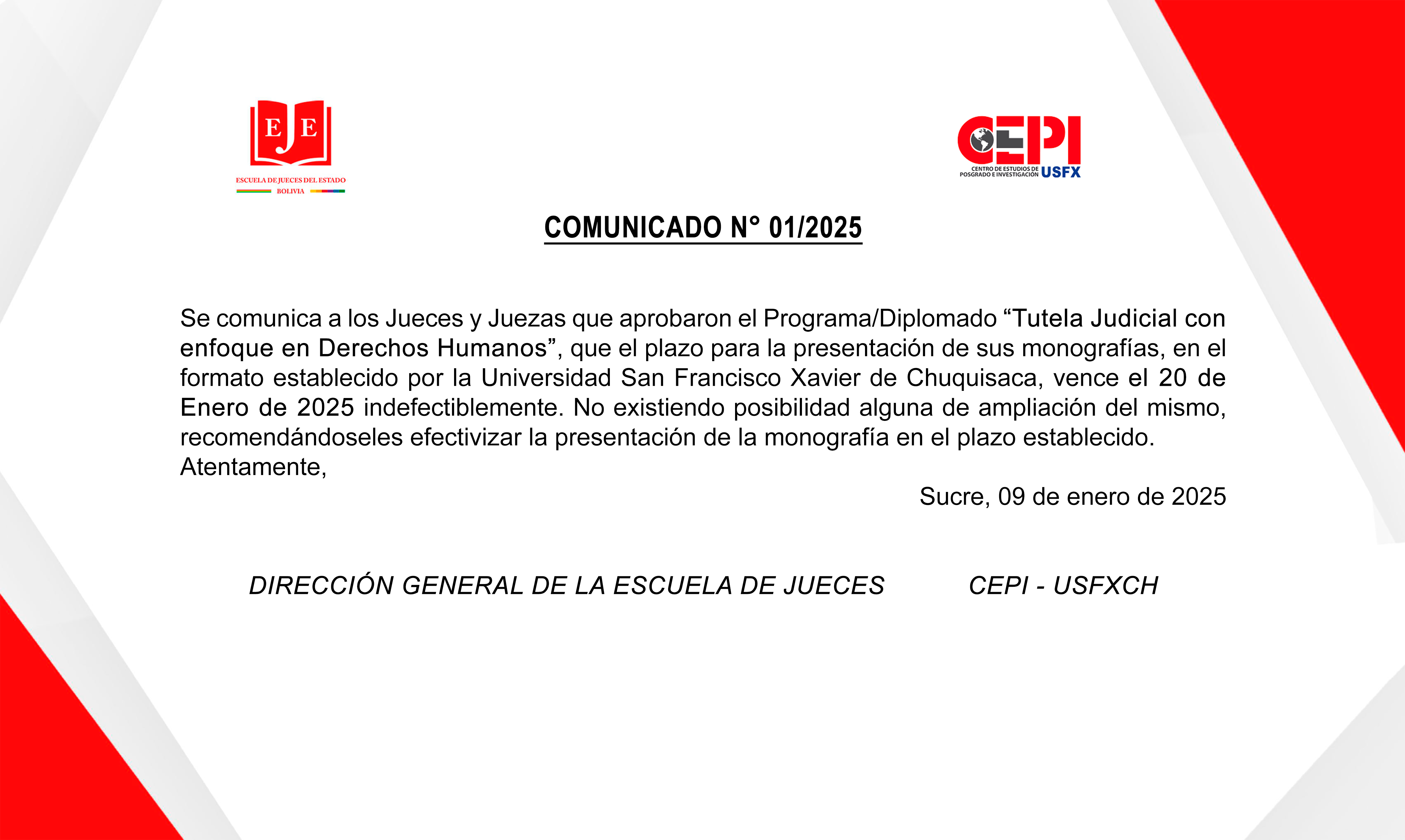 COMUNICADO 01/2025