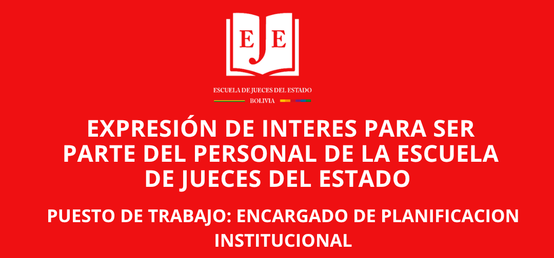 Expresión de Interés para el Cargo de Encargado de Planificación Institucional