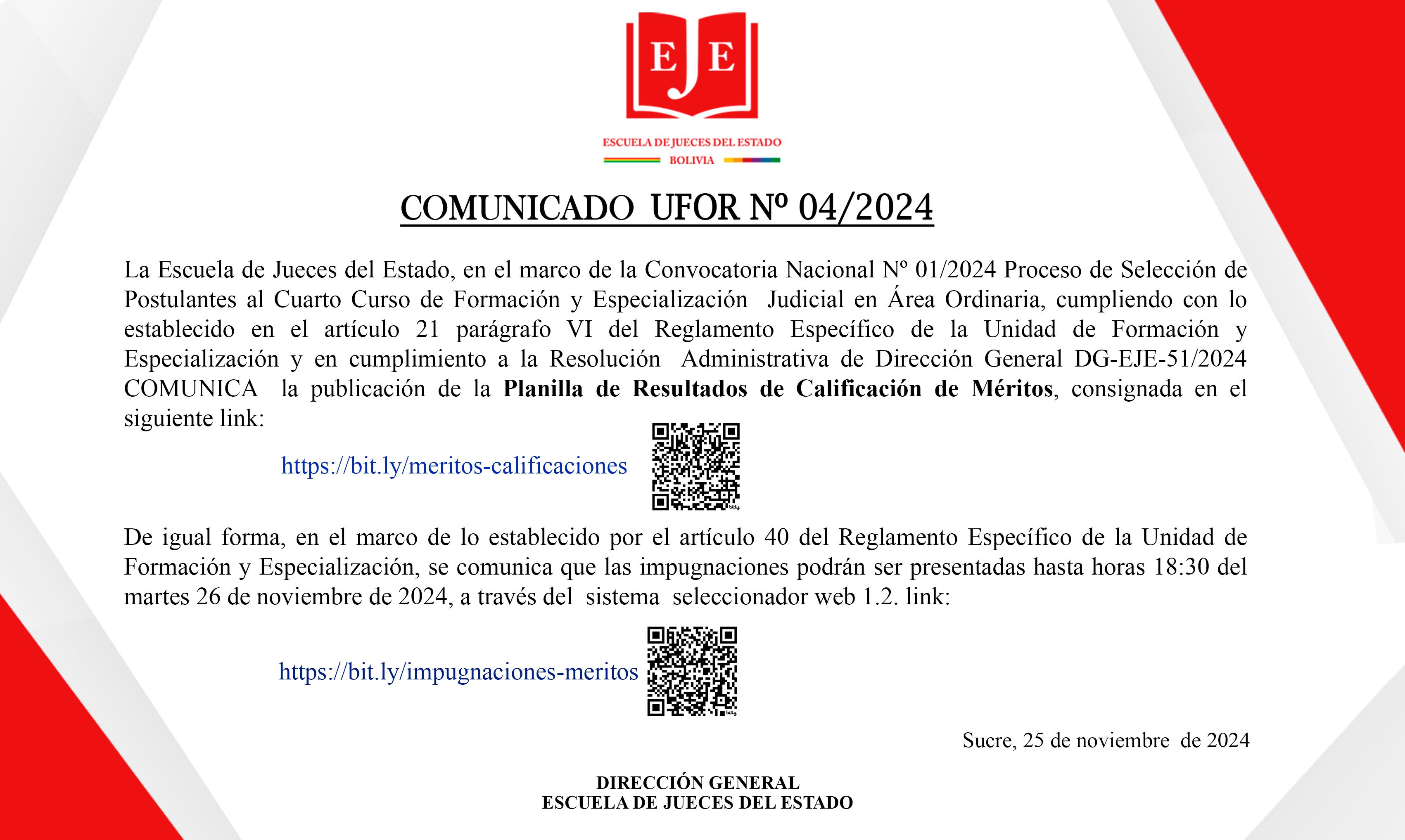 COMUNICADO UFOR 04/2024