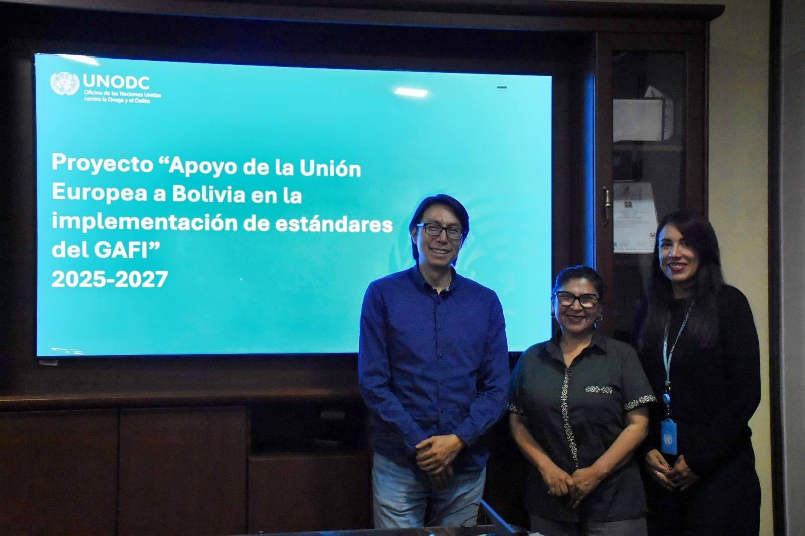 EJE Y UNODC COORDINAN ACCIONES PARA FORTALECER LA IMPLEMENTACIÓN DE ESTÁNDARES GAFI EN BOLIVIA